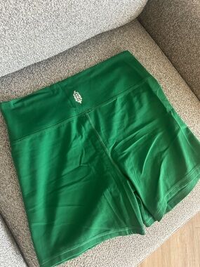 FP Movement by Free People Green High-Waist Biker Shorts